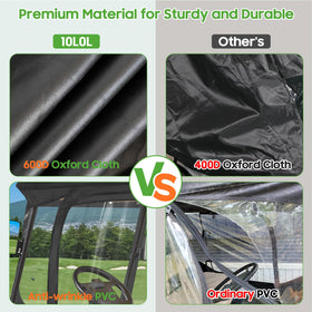 10L0L golf cart enclosure durable 600D Oxford fabric against weather