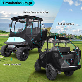 10L0L Golf Cart Enclosure easy to assemble without tools