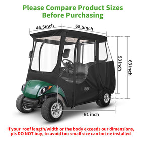10L0L golf cart enclosure easy fit for Yamaha Drive 2 models