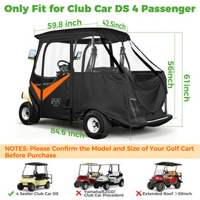 10L0L Golf Cart Enclosure easy installation with no tools.