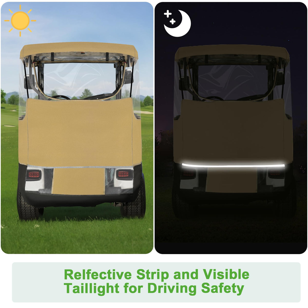 10L0L golf cart enclosure EZGO TXT 4-sided clear windows visibility