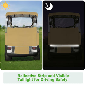 10L0L golf cart enclosure EZGO TXT 4-sided clear windows visibility