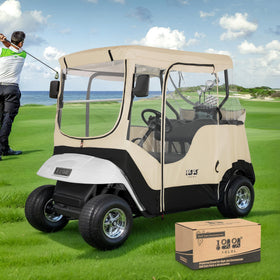10L0L golf cart enclosure for EZGO TXT RXV fits two passengers and protects from weather