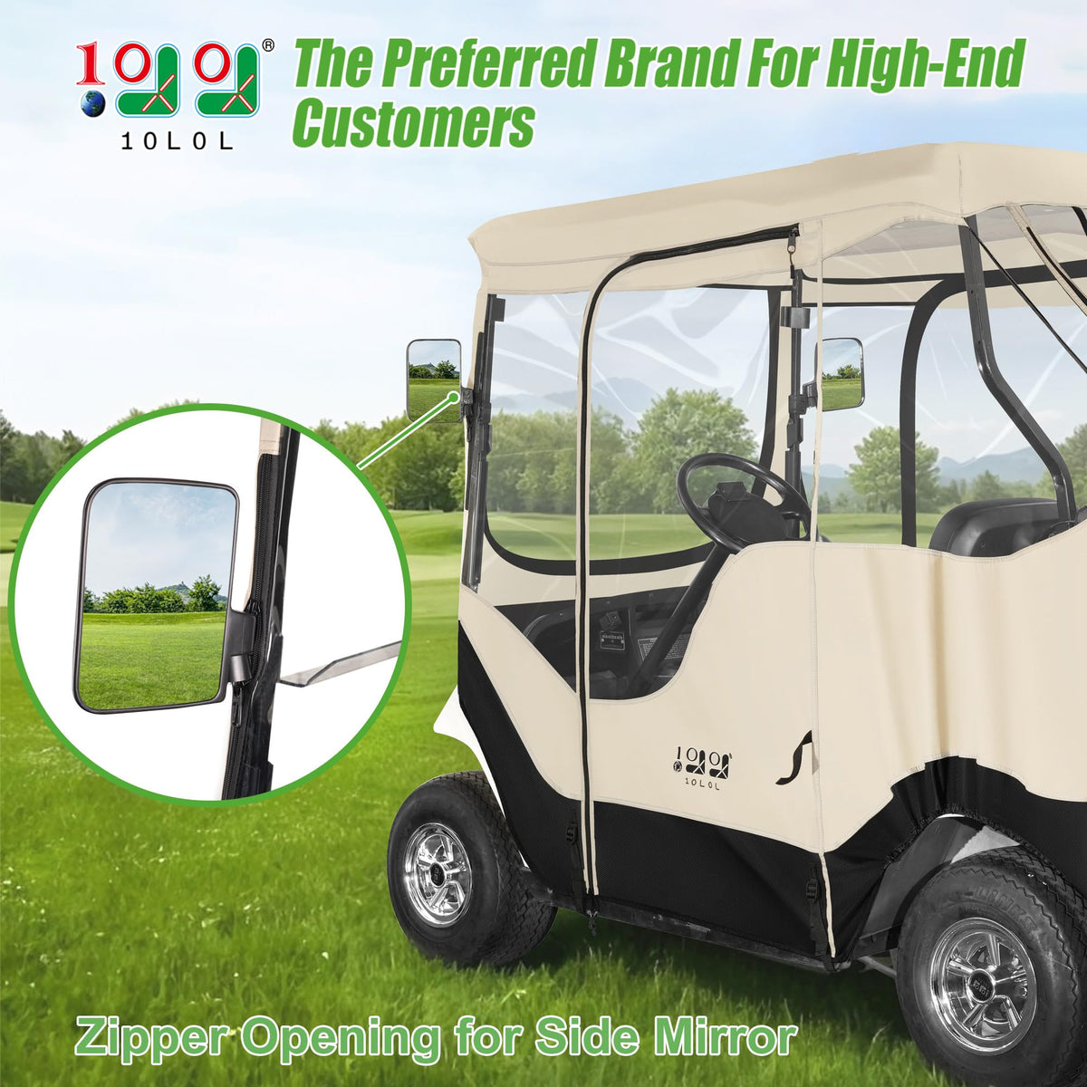 EZGO TXT RXV enclosure side doors open for easy access