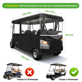 10L0L golf cart enclosure folded in a compact carry bag for transport.