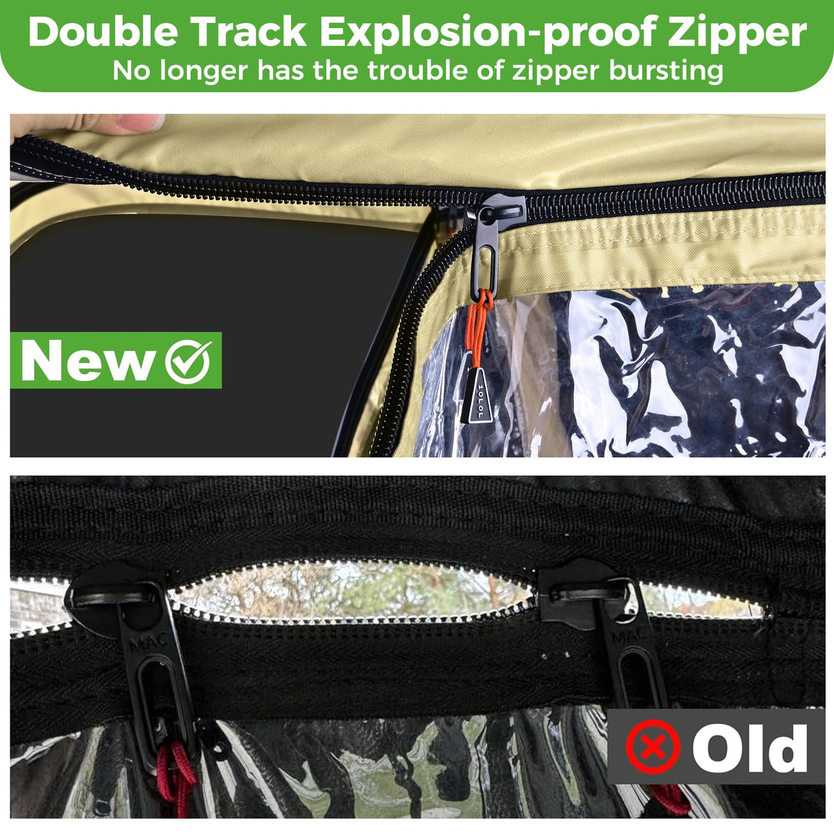 10L0L four-sided clear windows offer visibility while keeping interior dry