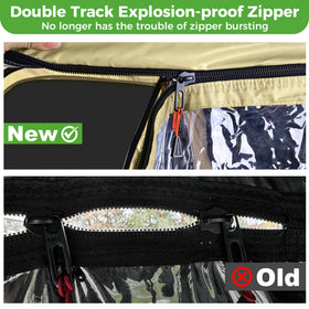 10L0L four-sided clear windows offer visibility while keeping interior dry