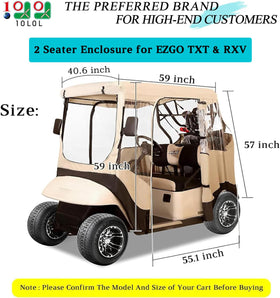 Clear four-sided windows on the 10L0L enclosure for EZGO TXT visibility