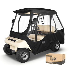 10L0L golf cart enclosure front view for Club Car DS, all-weather protection