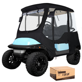 10L0L golf cart enclosure front view for Club Car Precedent, showcasing a tailored fit and protection.