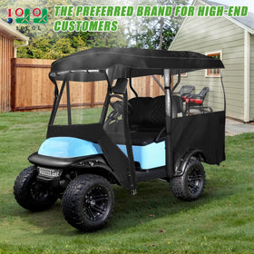 10L0L Golf Cart Enclosure uses heavy-duty 600D fabric to stay dry