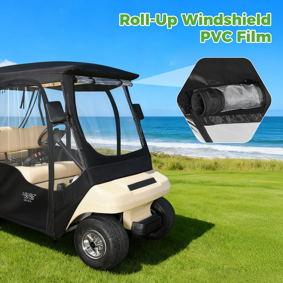 10L0L golf cart enclosure heavy-duty zipper for smooth operation