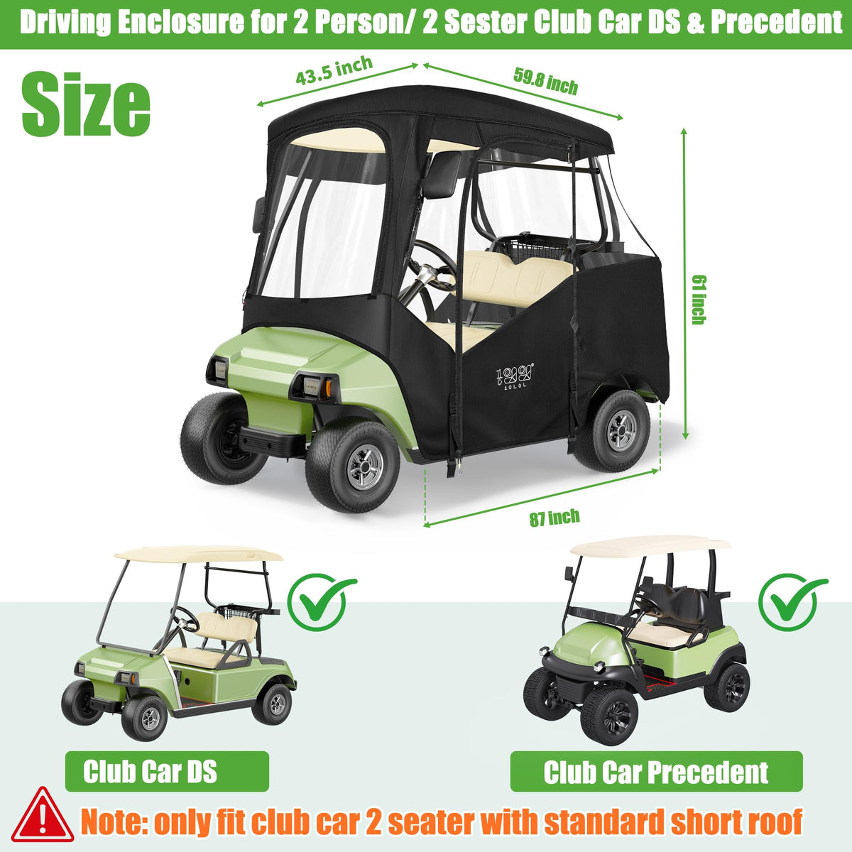 Left and right doors with Velcro secure entry while riding