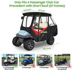 10L0L golf cart enclosure mounting hooks secure fit during windy conditions