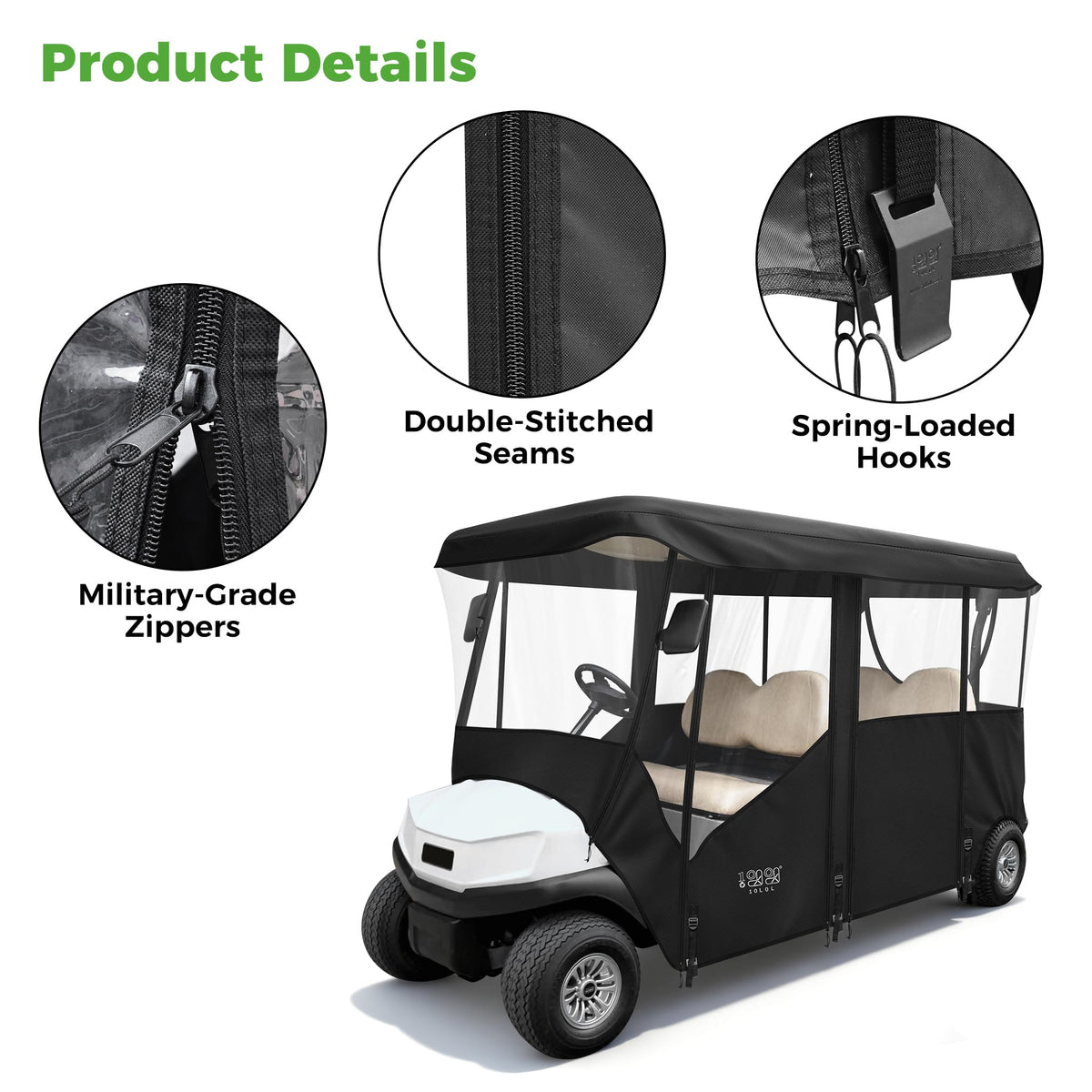 10L0L golf cart enclosure packaging bag for easy storage.
