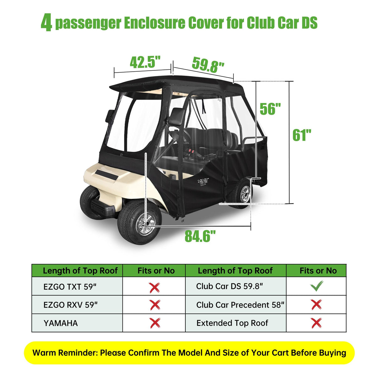 Packaging and travel-ready 10L0L enclosure for Club Car DS