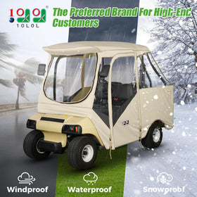 10L0L Golf Cart Enclosure rear view showing tail-light window for safer reversing.