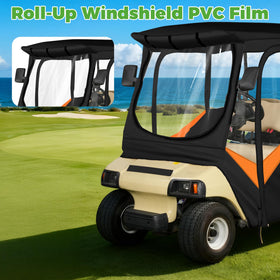 10L0L Golf Cart Enclosure reinforced zippers ensure smooth operation.