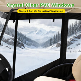 10L0L golf cart enclosure roll-up windows for breeze and access