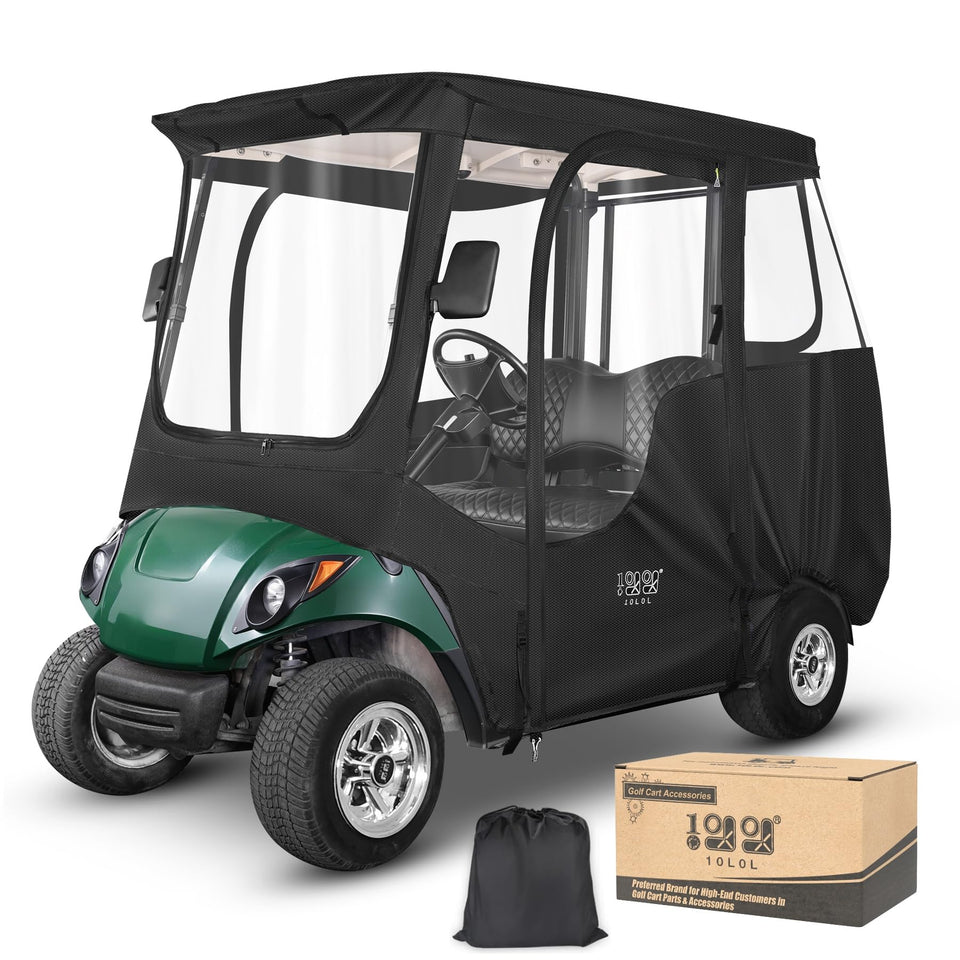 10L0L golf cart enclosure with roll up windshield for Yamaha, weather protection