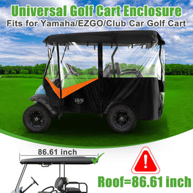 10L0L Golf Cart Enclosure side view shows full cart protection