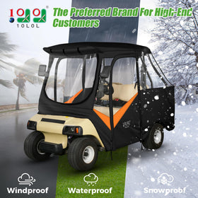 10L0L Golf Cart Enclosure side roll-up window enables airflow.