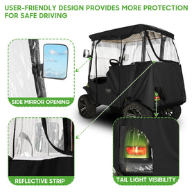 10L0L golf cart enclosure size 46.5 x 68.5 x 63 inches for Yamaha carts