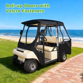 10L0L golf cart enclosure tail light window maintaining brake light visibility