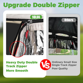 10L0L Golf Cart Enclosure tail-light window preserves signal visibility.