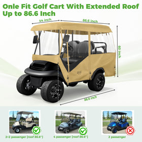 10L0L Golf Cart Enclosure universal fit chart confirms compatibility.