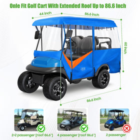 10L0L universal golf cart cover fits Yamaha, Club Car, EZGO for versatile use.