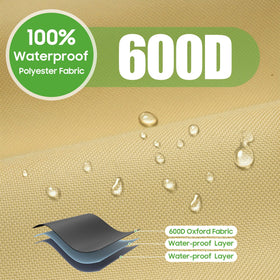 Waterproof 600D Oxford fabric enclosure resists rain on EZGO cart