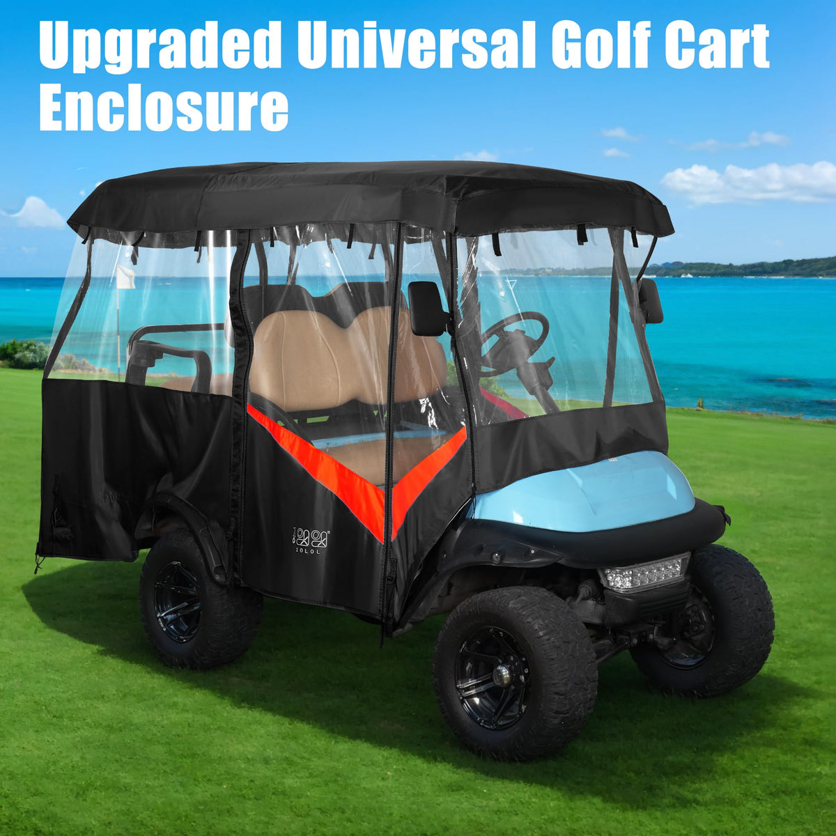 Wind stability straps keep the 10L0L enclosure secure in breezy conditions
