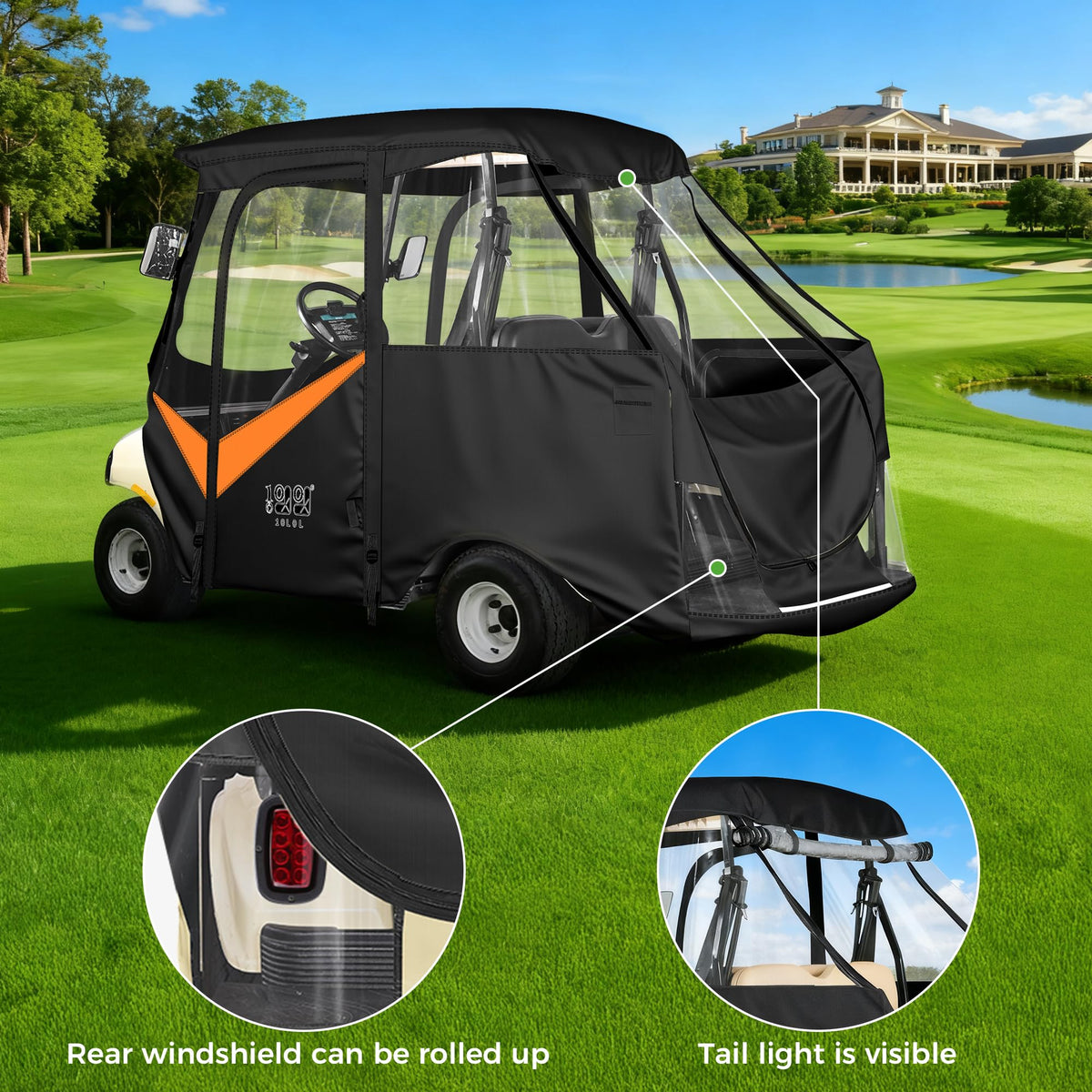 10L0L enclosure with zipper door, side mirror cutouts, easy access.