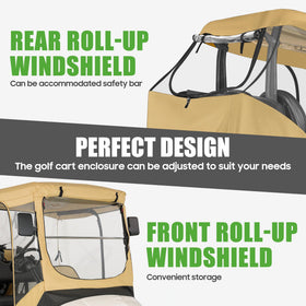 Zipper doors for easy access to EZGO golf cart enclosure