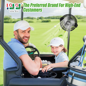 10L0L Golf Cart Fan 360-degree adjustable head directs airflow exactly where needed.