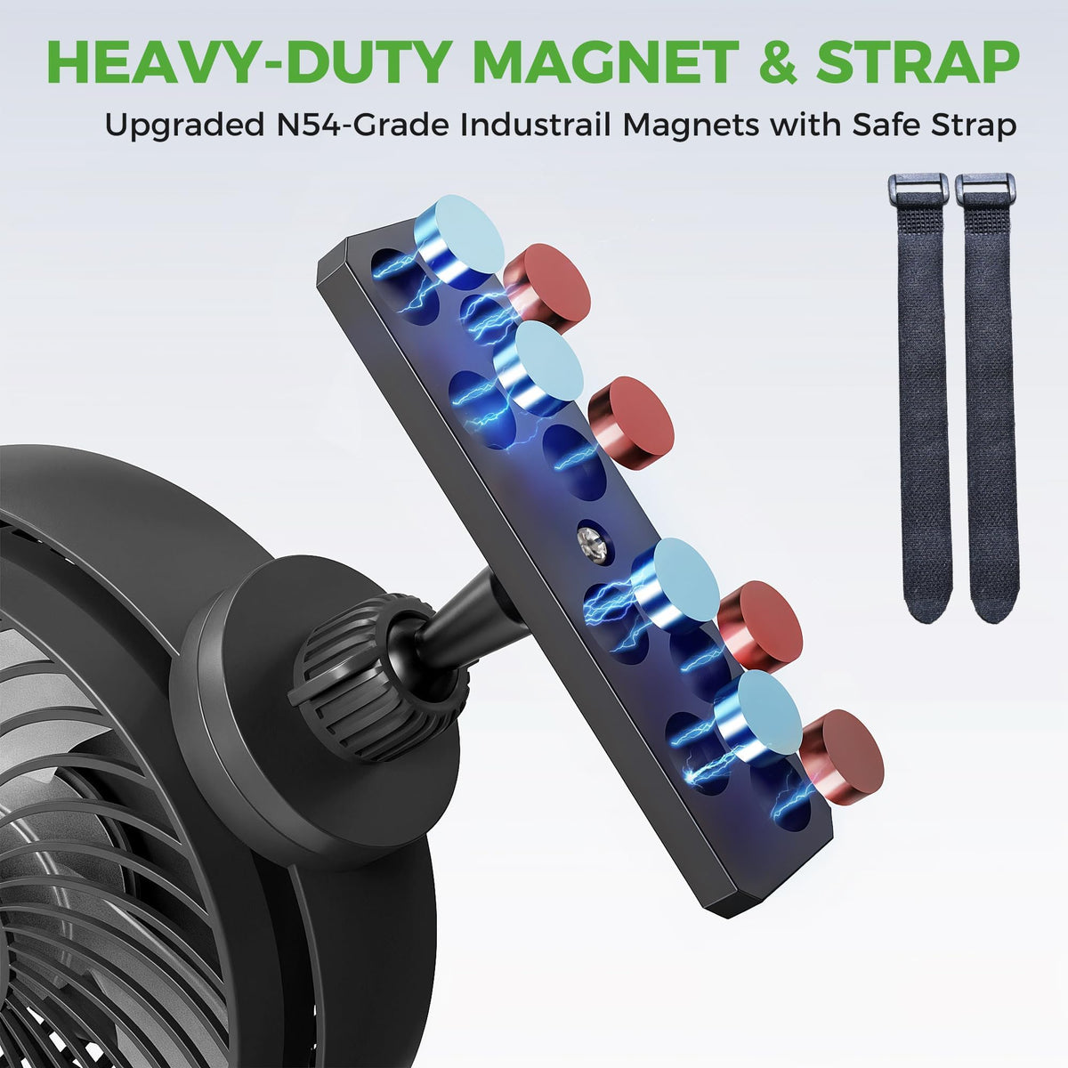 10L0L golf cart fan with fully rotatable 360° head directing airflow precisely