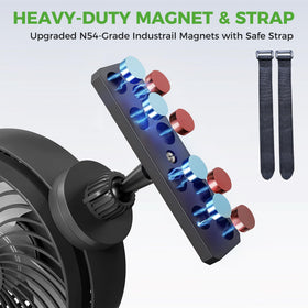 10L0L golf cart fan with fully rotatable 360° head directing airflow precisely