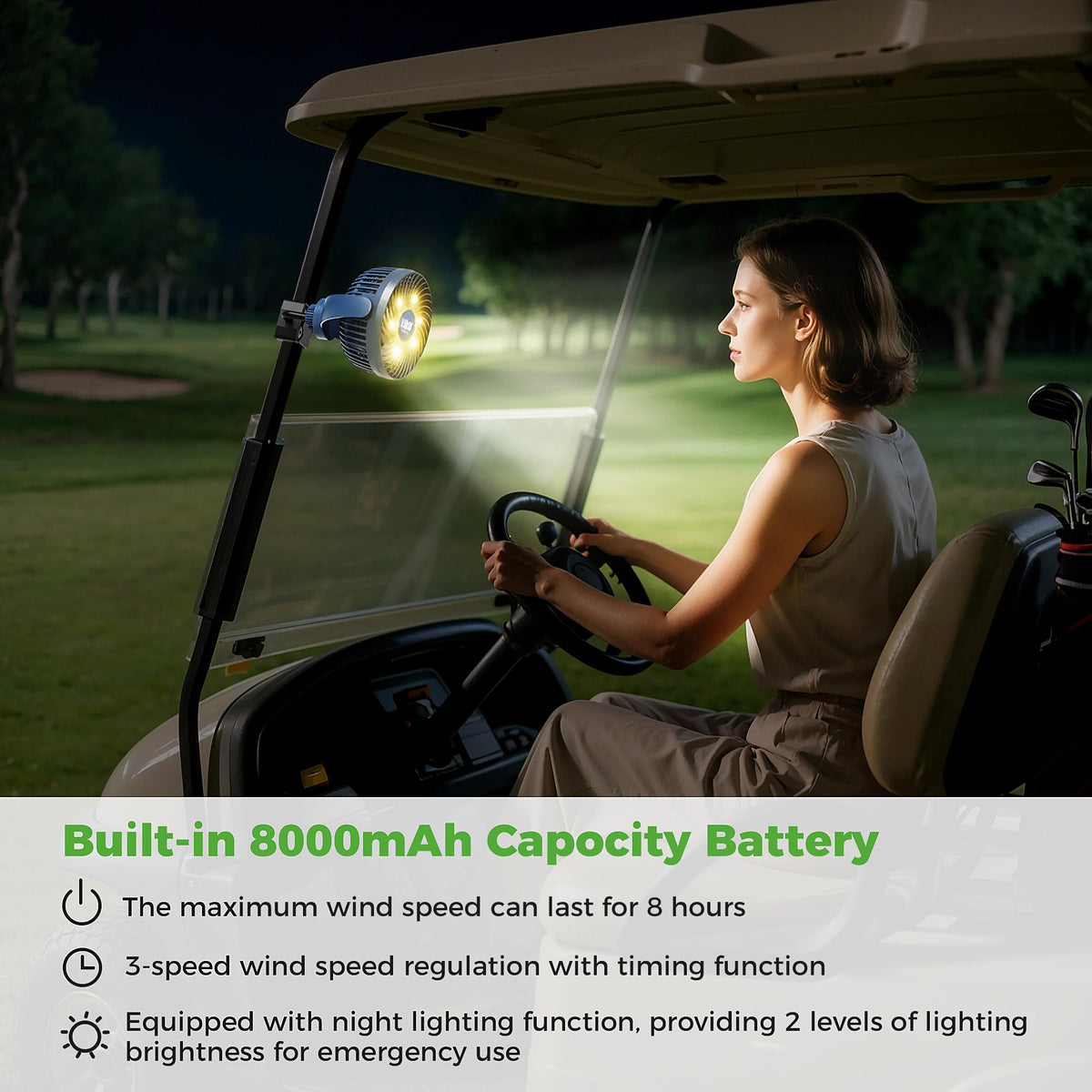 Up to 56 hours runtime on low speed for extended rounds.