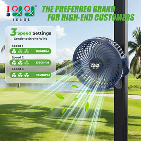10L0L ABS-based durable base keeps the fan steady on rough turf.