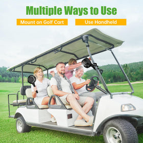 10L0L Golf Cart Fan octopus mount keeps it secure during rides.