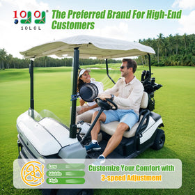 10L0L golf cart fan 8000mAh battery for long-lasting comfort on the course