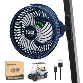 10L0L golf cart fan with magnetic base for secure quick attachment.