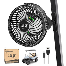 10L0L Golf Cart Fan with magnetic mount attaches securely for quick cooling on the course.