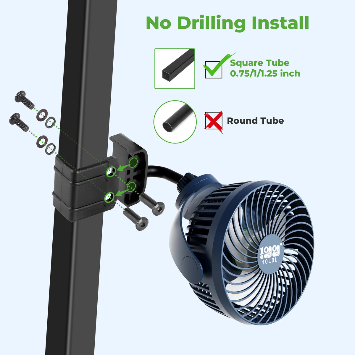 10L0L golf cart fan reverse charging doubles as a power bank