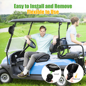 10L0L Golf Cart Fan aluminum ABS construction withstands sun and bumps.