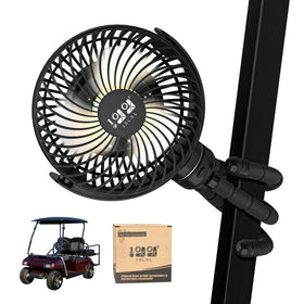 10L0L Golf Cart Fan with universal mount ensures stable airflow on the course.