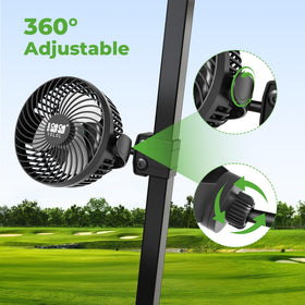 10L0L Golf Cart Fan USB-C port powers devices on the go