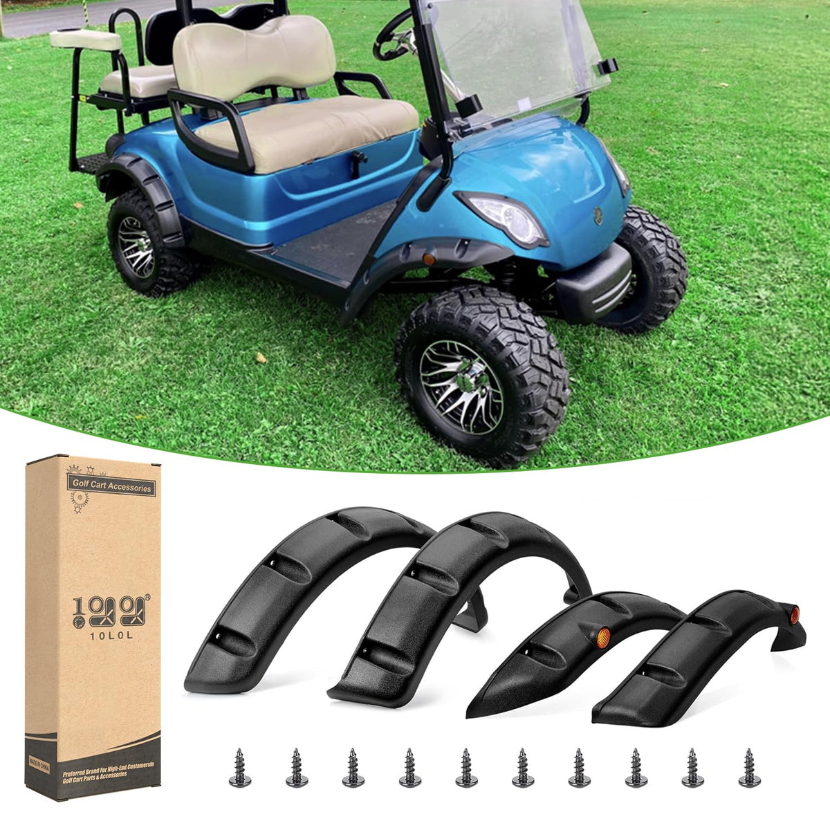 10L0L Fender flare front-left on Yamaha G29 provides rugged protection and clean lines.