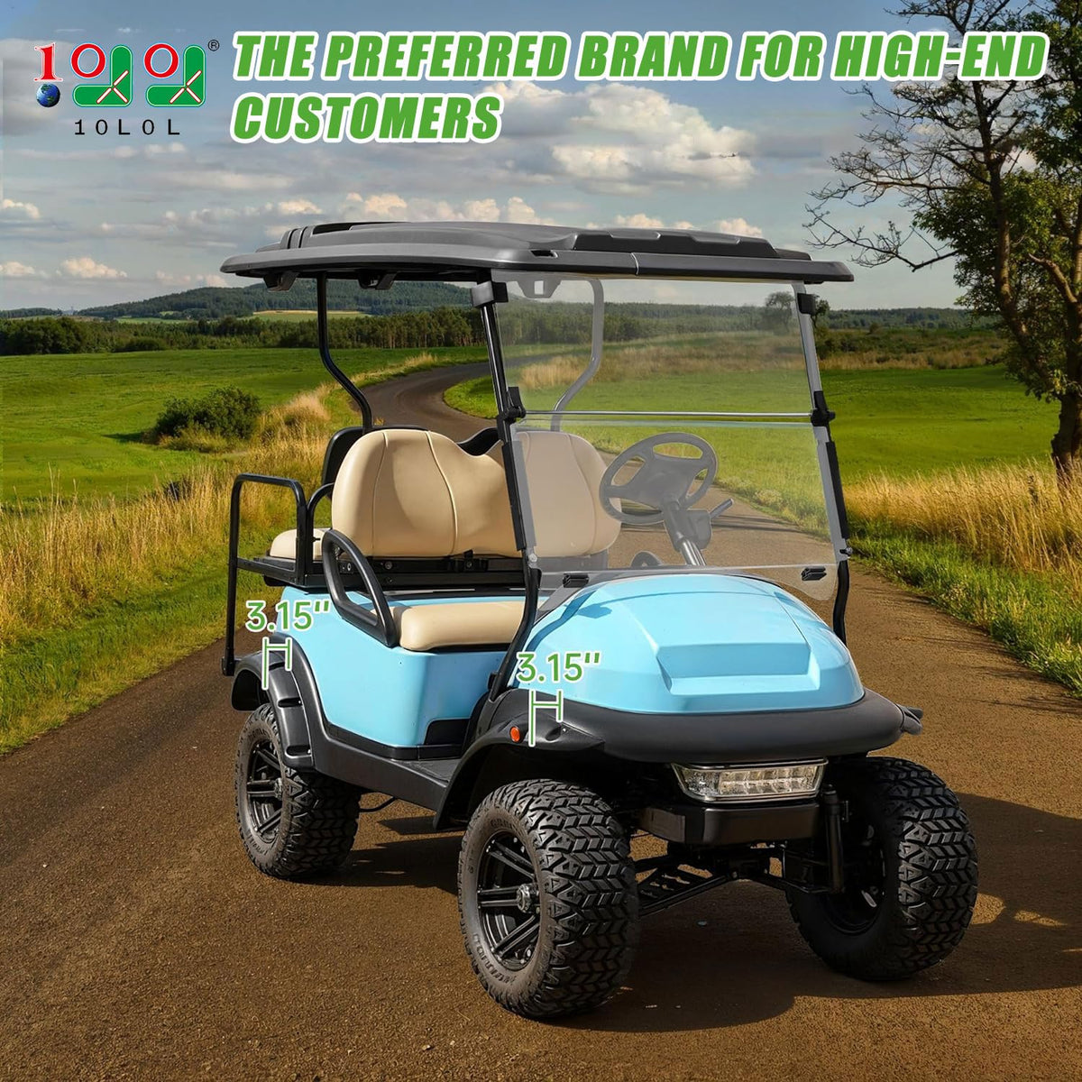 10L0L front-right fender flare for Club Car Precedent boosts splash protection
